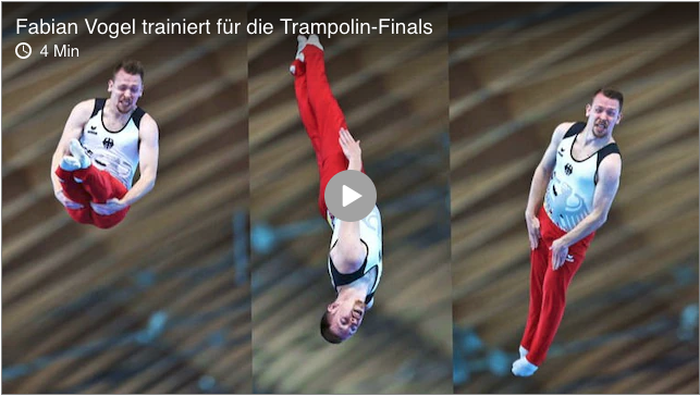 Fabian Vogel trainiert für die Trampolin-Finals